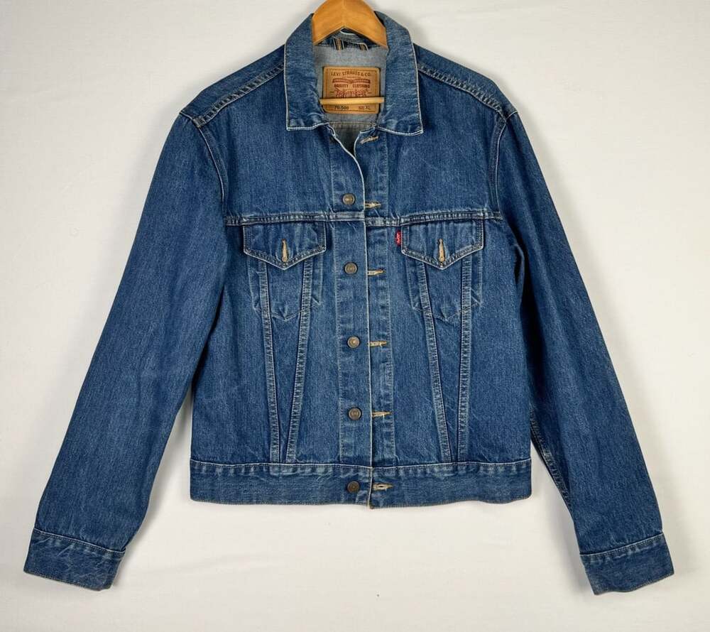 Levi's 70500 Denim Trucker Jacket Size XL Blue Cotton